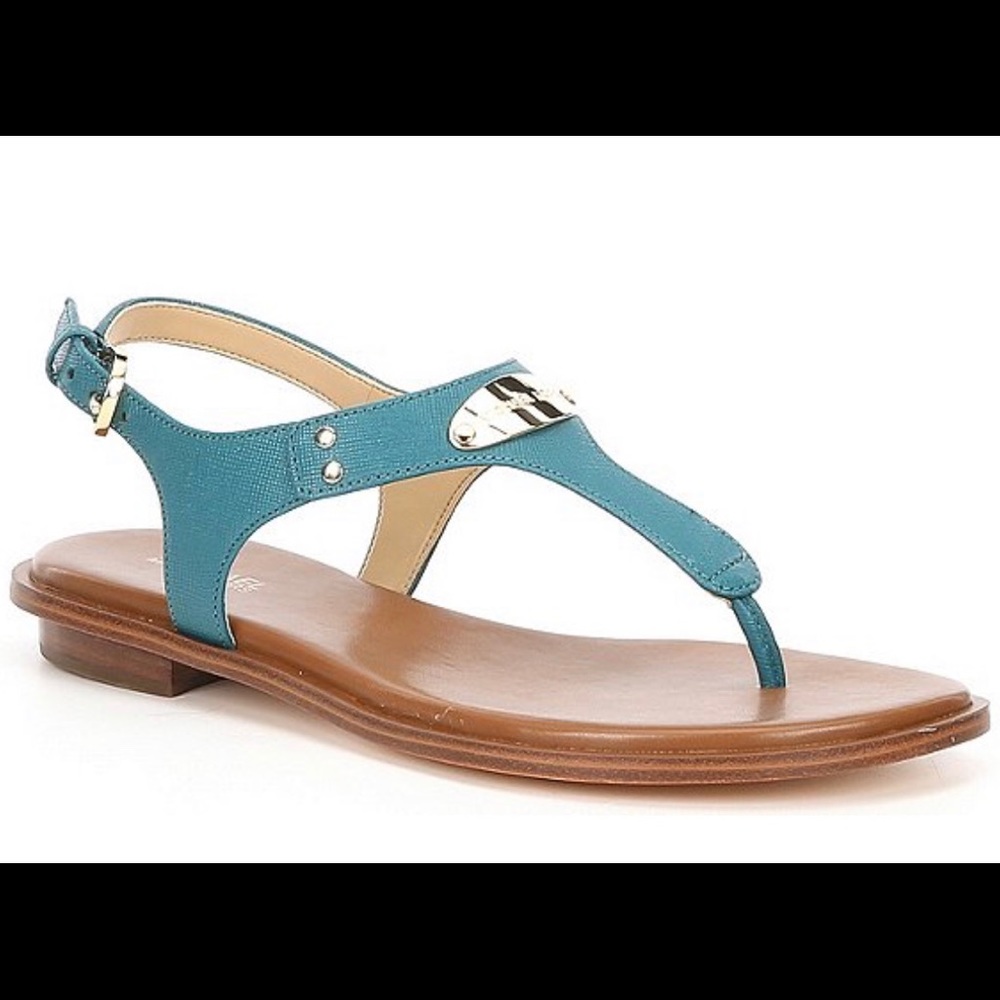 Micheal Kors teal thong sandals